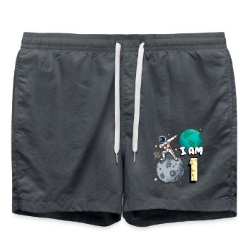 Je suis 1 chambre astronaute enfant Moon Walker 1. - Short de bain - charbon - Devant - AI Model Male 185 light (185cm)