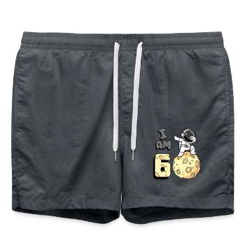 Je suis astronaute de 6 pièces enfant Moon Walker 6. - Short de bain - charbon - Devant - AI Model Male 185 light (185cm)