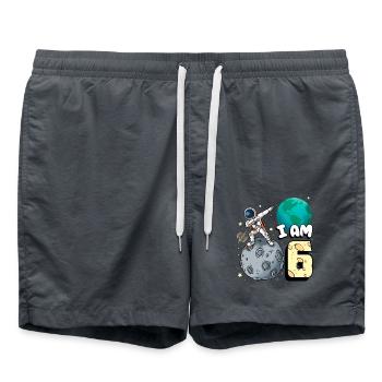 Je suis astronaute de 6 pièces enfant Moon Walker 6. - Short de bain - charbon - Devant - AI Model Male 185 light (185cm)