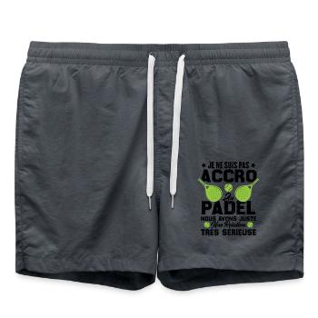 Pas accro au padel juste relation sérieuse - Short de bain - charbon - Devant - AI Model Male 185 light (185cm)
