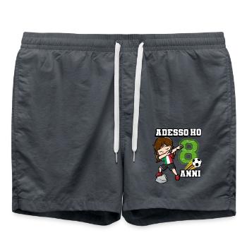 Football Girl C’est mon 8e anniversaire italien - Short de bain - charbon - Devant - AI Model Male 185 light (185cm)