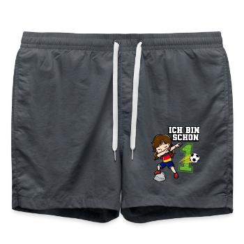 Fußball Mädchen Ich bin schon 1 Geburtstag - Badeshorts - Anthrazit - Vorne - AI Model Male 185 light (185cm)