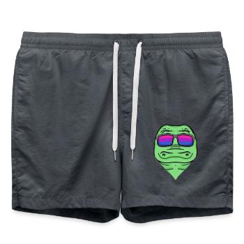 Cadeau crocodile bisexuel - Short de bain - charbon - Devant - AI Model Male 185 light (185cm)