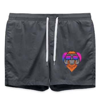 Cadeau orang-outan bisexuel - Short de bain - charbon - Devant - AI Model Male 185 light (185cm)