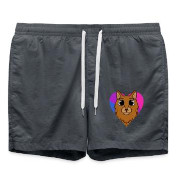 Bisexuell Somali Katze Geschenk - Badeshorts - Anthrazit - Vorne - AI Model Male 185 light (185cm)