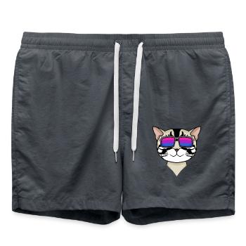 Cadeau bisexuel american shorthair cat - Short de bain - charbon - Devant - AI Model Male 185 light (185cm)