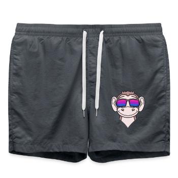 Bisexuell Affe Geschenk - Badeshorts - Anthrazit - Vorne - AI Model Male 185 light (185cm)