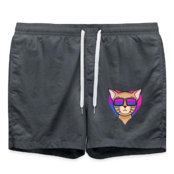 Bisexual Abyssinian Cat Cat Gift - Swim Trunks - anthracite - Front - AI Model Male 185 light (185cm)