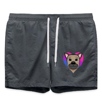 Bisexual German Shepherd Dog Gift - Swim Trunks - anthracite - Front - AI Model Male 185 light (185cm)