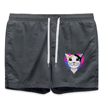 Bisexuell Japanese Bobtail Katze Geschenk - Badeshorts - Anthrazit - Vorne - AI Model Male 185 light (185cm)