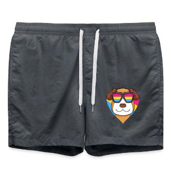 Pansexual Jack Russell Terrier Dog Gift - Swim Trunks - anthracite - Front - AI Model Male 185 light (185cm)