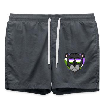 Panthère noire Genderqueer - Short de bain - charbon - Devant - AI Model Male 185 light (185cm)