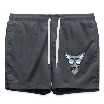 Transgender Transsexual Sphynx Cat Gift - Swim Trunks - anthracite - Front - AI Model Male 185 light (185cm)