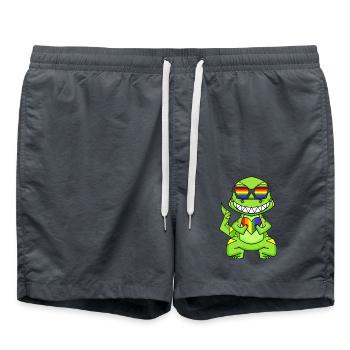 LGBT Animal Dinosaur Rainbow Heart - Swim Trunks - anthracite - Front - AI Model Male 185 light (185cm)