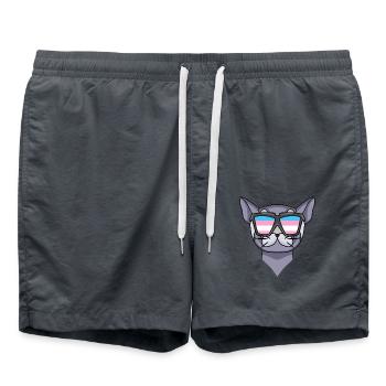Transgender Transsexual British Shorthair Cat - Swim Trunks - anthracite - Front - AI Model Male 185 light (185cm)