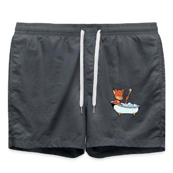 Fox takes bath in the bathtub - Swim Trunks - anthracite - Front - AI Model Male 185 light (185cm)