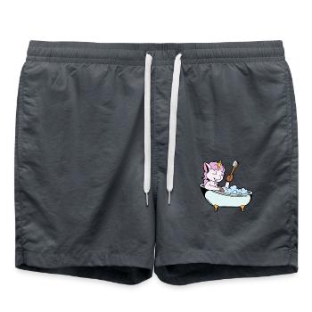 Unicorn takes bath in the bathtub - Swim Trunks - anthracite - Front - AI Model Male 185 light (185cm)