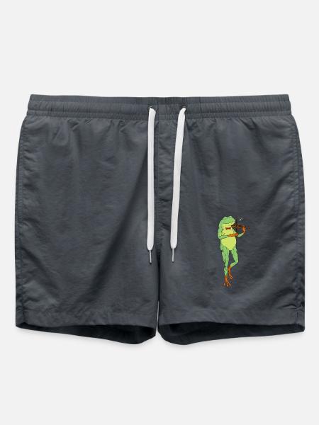 Comic Frog Plays Violin - Swim Trunks - anthracite