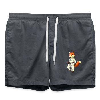 Comic Fuchs macht Judo - Badeshorts - Anthrazit - Vorne - AI Model Male 185 light (185cm)