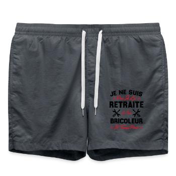 Pas à la retraite je suis bricoleur à temps plein - Short de bain - charbon - Devant - AI Model Male 185 light (185cm)