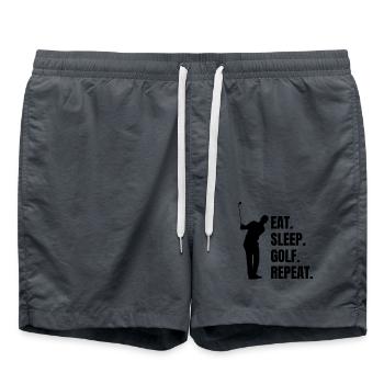Golf Golfspielerin Golfschläger Spruch Golfball - Badeshorts - Anthrazit - Vorne - AI Model Male 185 light (185cm)