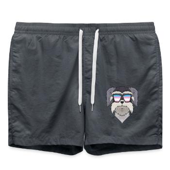Transgenre Transsexuel Schnauzer Chien Cadeau - Short de bain - charbon - Devant - AI Model Male 185 light (185cm)