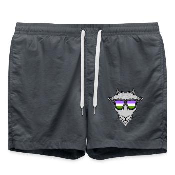 Genderqueer Chèvre - Short de bain - charbon - Devant - AI Model Male 185 light (185cm)