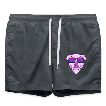Cadeau de cochon bisexuel - Short de bain - charbon - Devant - AI Model Male 185 light (185cm)