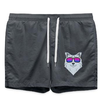 Bisexuell Sibirische Katze Katze Geschenk - Badeshorts - Anthrazit - Vorne - AI Model Male 185 light (185cm)