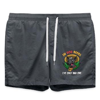 In Dog Beers I've Only Had One Best Drinking Beer - Badeshorts - Anthrazit - Vorne - AI Model Male 185 light (185cm)