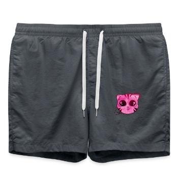 Mignon chat Kawaii - Short de bain - charbon - Devant - AI Model Male 185 light (185cm)
