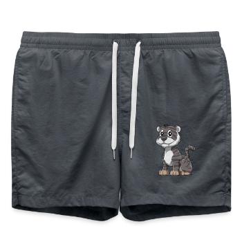 Niedlicher Schwarzer Baby Tiger - Badeshorts - Anthrazit - Vorne - AI Model Male 185 light (185cm)