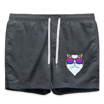 Bisexual Persian Cat Cat Gift - Swim Trunks - anthracite - Front - AI Model Male 185 light (185cm)