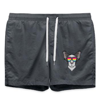 Pansexual Oriental Shorthair - Cat - Swim Trunks - anthracite - Front - AI Model Male 185 light (185cm)