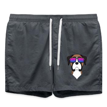 Bisexuell Deutscher Boxer Hund Geschenk - Badeshorts - Anthrazit - Vorne - AI Model Male 185 light (185cm)