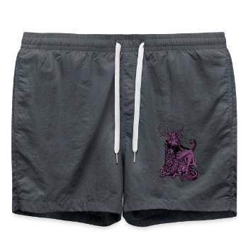 Viking Goddess of the Dead Hel - Swim Trunks - anthracite - Front - AI Model Male 185 light (185cm)