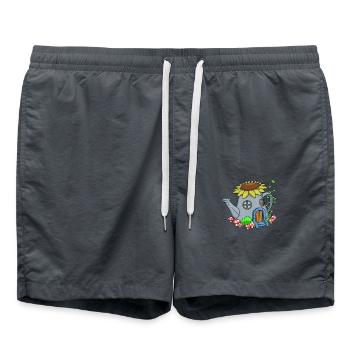 Fairy house in the watering can - Fairyhouse - Swim Trunks - anthracite - Front - AI Model Male 185 light (185cm)