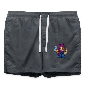 Wizard and magician - magical owl - Swim Trunks - anthracite - Front - AI Model Male 185 light (185cm)