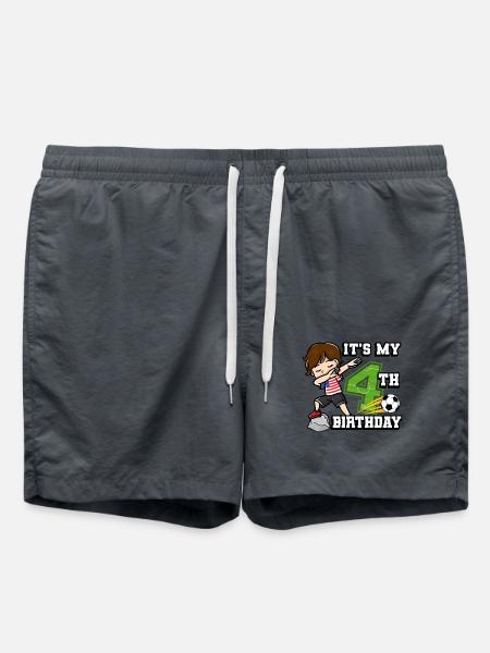 Footballer Boy I'm already 4th birthday - Swim Trunks - anthracite