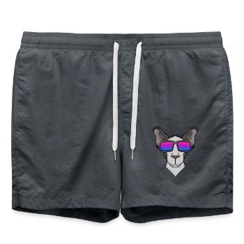 Bisexual Oriental Shorthair Cat Gift - Swim Trunks - anthracite - Front - AI Model Male 185 light (185cm)