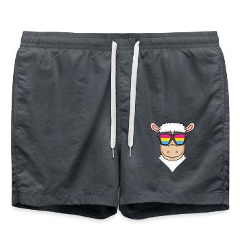 Pansexuell Schaf Geschenk - Badeshorts - Anthrazit - Vorne - AI Model Male 185 light (185cm)