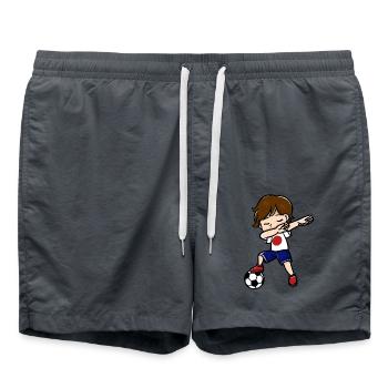 Dabbing Young Football Players Japanese Flag - Swim Trunks - anthracite - Front - AI Model Male 185 light (185cm)