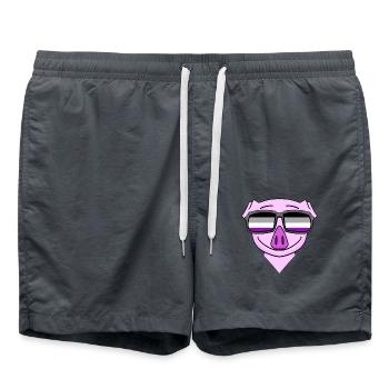 Asexuell Lgbt Schwein Asexualität - Badeshorts - Anthrazit - Vorne - AI Model Male 185 light (185cm)