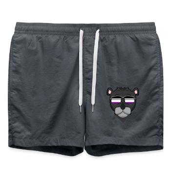 Asexuel Lgbt Panthère Noire Asexualité - Short de bain - charbon - Devant - AI Model Male 185 light (185cm)