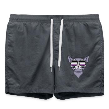 Asexuell Lgbt Britisch Kurzhaar Katze Asexualität - Badeshorts - Anthrazit - Vorne - AI Model Male 185 light (185cm)