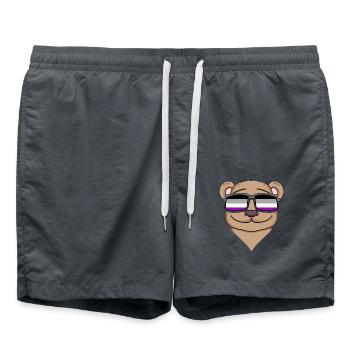 Asexual Lgbt Brown Bear Asexuality - Swim Trunks - anthracite - Front - AI Model Male 185 light (185cm)