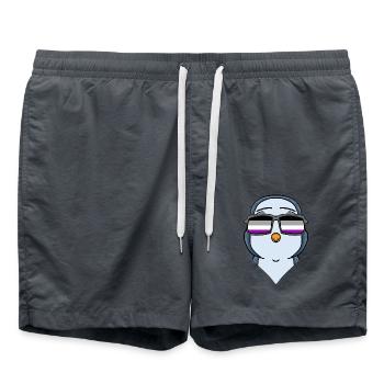 Asexuell Lgbt Pinguin Asexualität - Badeshorts - Anthrazit - Vorne - AI Model Male 185 light (185cm)