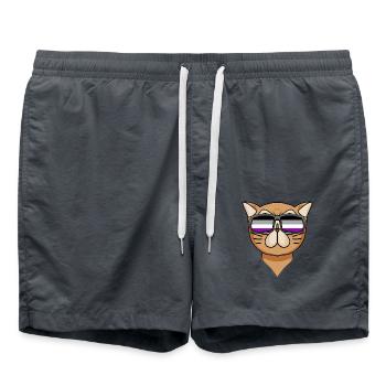 Asexual Lgbt Persian Cat Cat Asexuality - Swim Trunks - anthracite - Front - AI Model Male 185 light (185cm)
