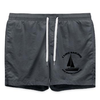 Sailing Ship Sail Sailor Captain Boat Sailing - Swim Trunks - anthracite - Front - AI Model Male 185 light (185cm)