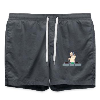 Cartoon Lama DJ à la platine - Short de bain - charbon - Devant - AI Model Male 185 light (185cm)